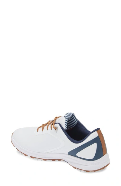 Shop Callaway Golf Coronado V2 Waterproof Golf Sneaker In White / Navy