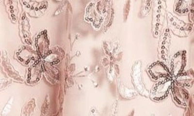 Shop Eliza J Sequin Floral Cocktail Midi Dress In Rose