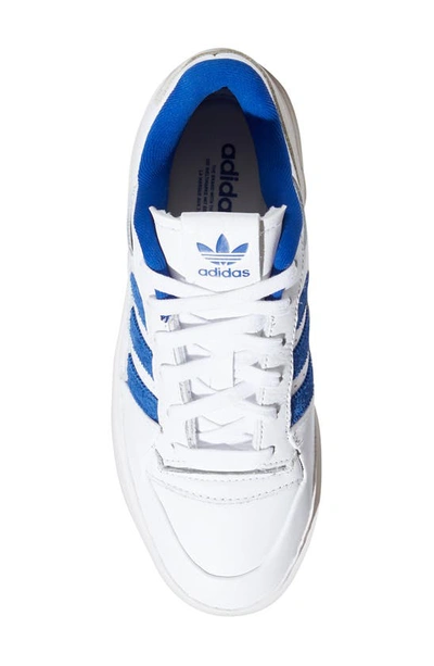 Adidas Originals Forum Bonega Shoes In White/ Blue/ Gold Met.