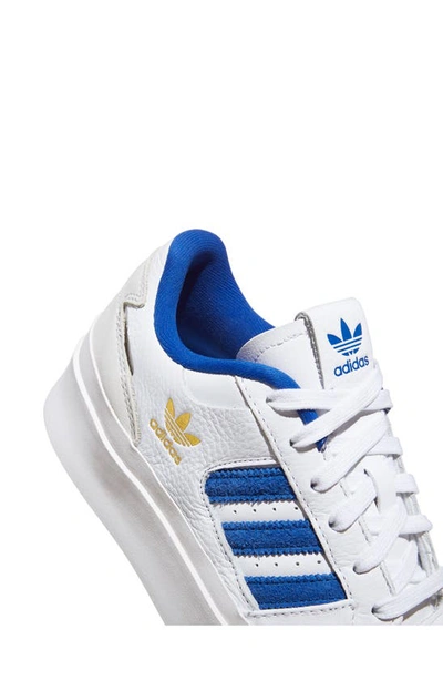 Adidas Originals Forum Bonega Shoes In White/ Blue/ Gold Met.