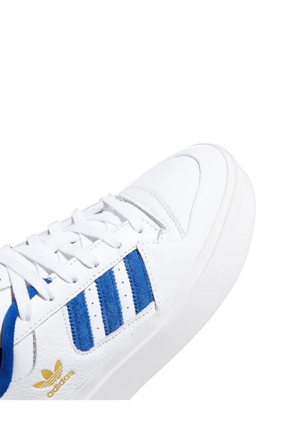 Adidas Originals Forum Bonega Shoes In White/ Blue/ Gold Met.
