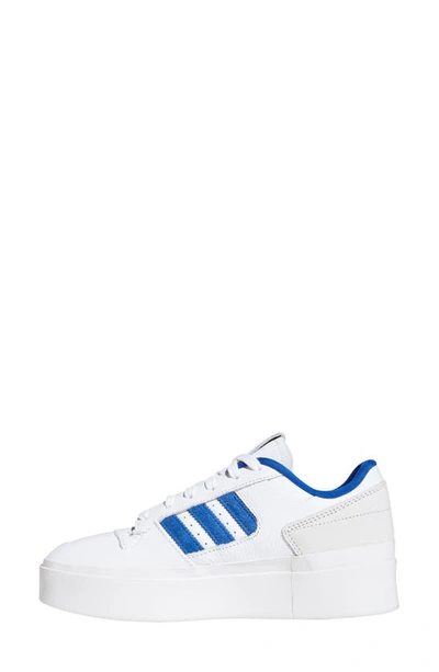 Adidas Originals Forum Bonega Shoes In White/ Blue/ Gold Met.