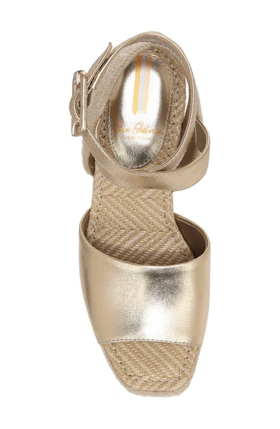 Shop Sam Edelman Vada Espadrille Platform Wedge Sandal In Gold Leaf