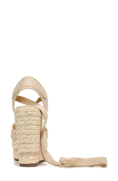 Shop Sam Edelman Vaughn Ankle Wrap Espadrille Platform Wedge Sandal In Natural