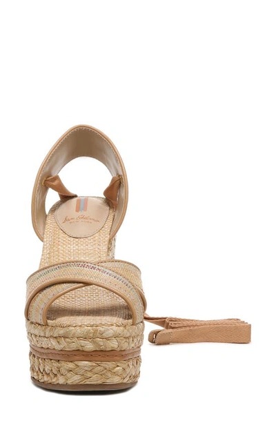 Shop Sam Edelman Vaughn Ankle Wrap Espadrille Platform Wedge Sandal In Natural Multi