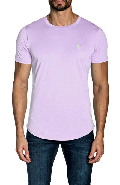 Shop Jared Lang T-rex Embroidered T-shirt In Lilac