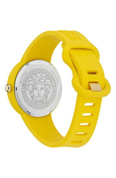 Shop Versace Medusa Pop Silicone Watch, 39mm In Yellow