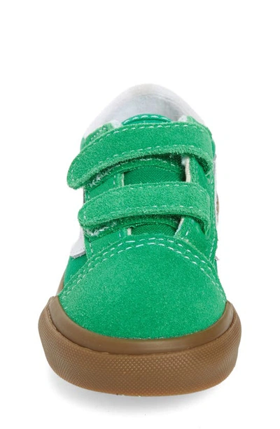 Shop Vans Kids' Old Skool V Sneaker In Gum Green