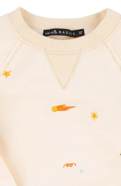 Shop Miki Miette Kids' Iggy Rock 'n' Roll Embroidered Sweatshirt In Cream