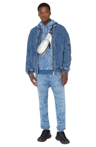 Shop Diesel Weltik Denim Bomber Jacket In Blue Denim