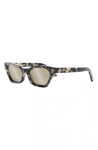 Shop Dior 'midnight B1i 53mm Butterfly Sunglasses In Havana / Smoke Mirror