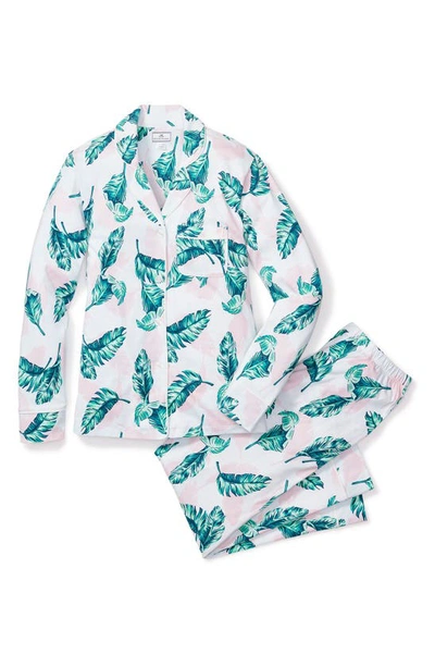Shop Petite Plume St. Tropez Palms Cotton Jersey Pajamas In Green