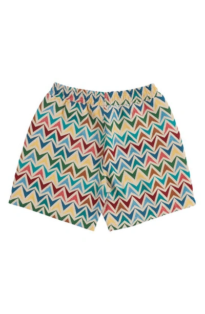 Shop Pleasures Basket Woven Jacquard Shorts In Multi/ Khaki