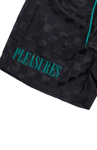 Shop Pleasures Check Shorts In Black