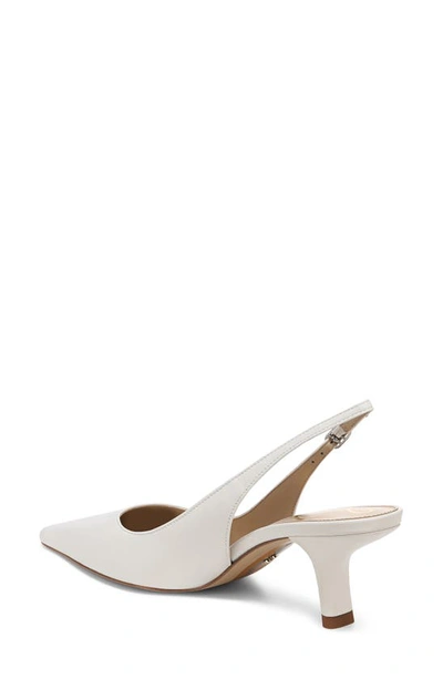 Sam Edelman Women's Bianka Pointed Toe Slingback Kitten Heel Pumps In Bright White
