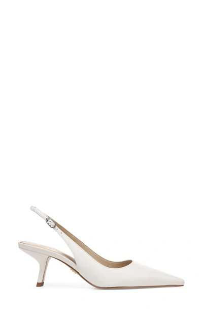 Sam Edelman Women's Bianka Pointed Toe Slingback Kitten Heel Pumps In Bright White