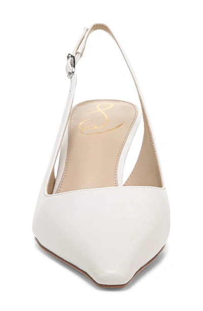 Sam Edelman Women's Bianka Pointed Toe Slingback Kitten Heel Pumps In Bright White