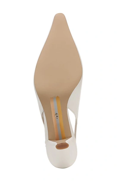 Sam Edelman Women's Bianka Pointed Toe Slingback Kitten Heel Pumps In Bright White
