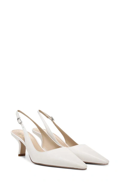 Sam Edelman Women's Bianka Pointed Toe Slingback Kitten Heel Pumps In Bright White