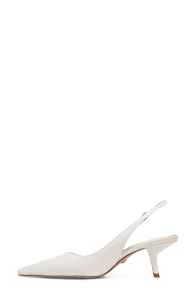 Sam Edelman Women's Bianka Pointed Toe Slingback Kitten Heel Pumps In Bright White
