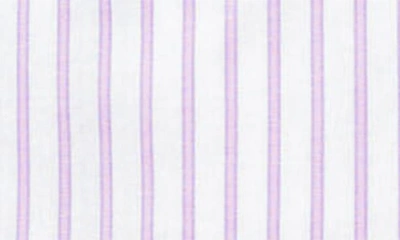 Shop Petite Plume Ticking Stripe Cotton Short Pajamas In Purple