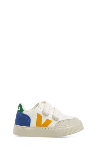 Shop Veja Kids' V-12 Sneaker In Extra-white Multico-indigo