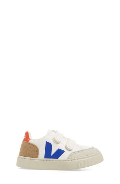 Shop Veja Kids' V-12 Sneaker In Extra-white Multico-miel