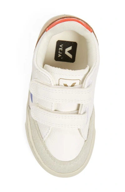 Shop Veja Kids' V-12 Sneaker In Extra-white Multico-miel
