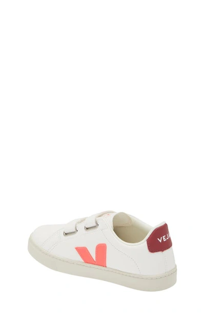 Shop Veja Kids' Esplar Sneaker In Extra-white Rose-fluo Marsala