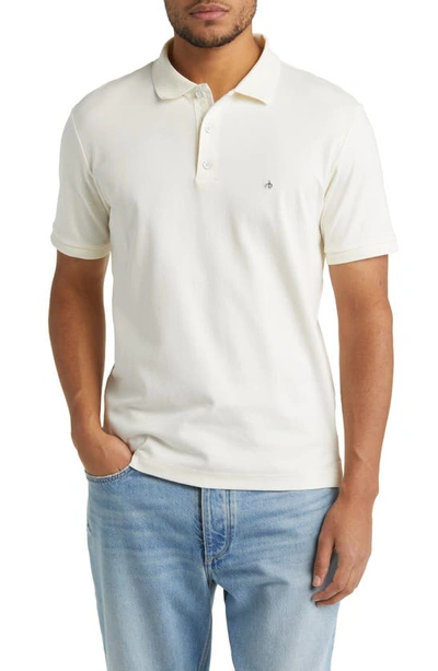 Rag & Bone Interlock Slim Fit Performance Polo In Ivory