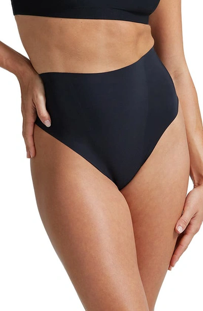 Shop Commando Zone Smoothing High Waist Thong In Black