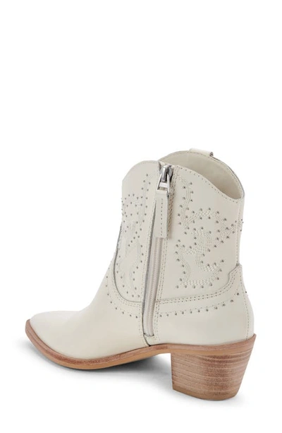 Shop Dolce Vita Solow Stud Western Boot In Off White Leather