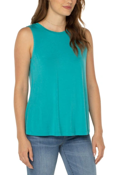 Shop Liverpool Los Angeles Sleeveless Knit Top In Baltic