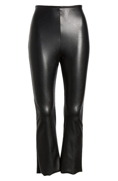 Commando Cropped Flared High-rise Faux-leather Trousers In Black