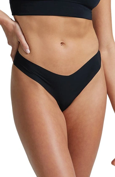 Shop Commando Microfiber Thong In Black