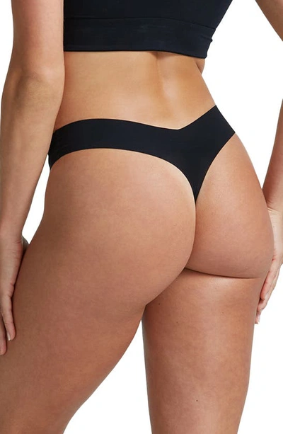 Shop Commando Microfiber Thong In Black