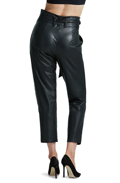 Shop Commando Paperbag Waist Faux Leather Crop Pants In Black