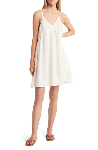 Shop Rip Curl Classic Surf Cotton Cover-up Dress In Bone