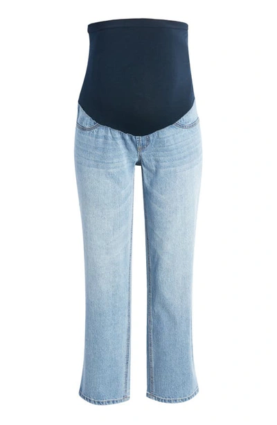 Shop 1822 Denim Over The Bump Dad Straight Leg Maternity Jeans In Flora