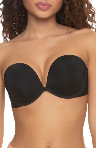 Shop Felina Evolve Underwire Convertible Strapless Push-up Plunge Bra In Black