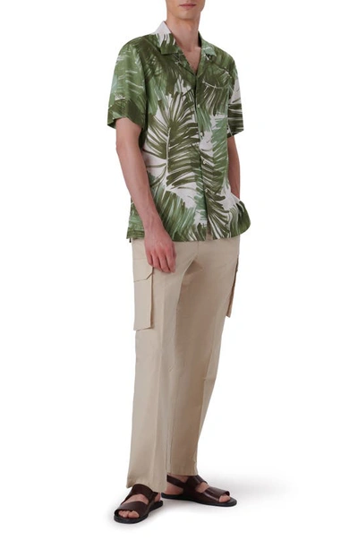 Bugatchi Men's Jackson Abstract-printed Woven Camp Shirt In Cactus