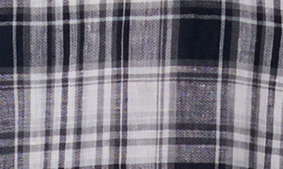 Bugatchi Shaped Fit Plaid Linen Button-up Shirt In Black