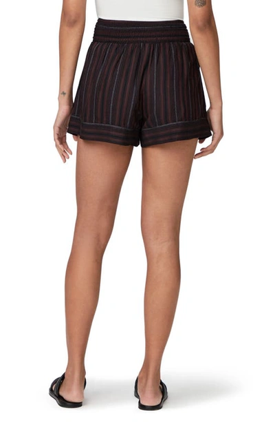 Shop Paige Kaden Stripe Drawstring Shorts In Black Multi
