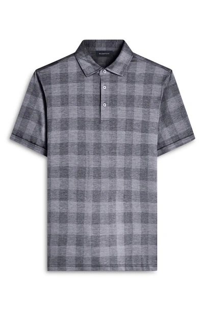 Shop Bugatchi Plaid Short Sleeve Cotton Polo In Navy
