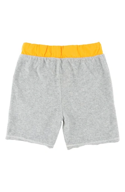 Shop Miki Miette Kids' Alek Bolt Colorblock Cotton Shorts In Yellow