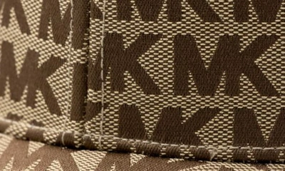 Shop Michael Kors Logo Jacquard Wool Baseball Cap In Beige