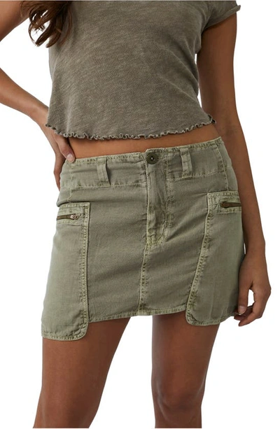 Shop Free People Nevada Cotton & Linen Cargo Skirt In Willow