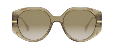 Shop Fendi Fe40083u 50f Butterfly Sunglasses In Brown