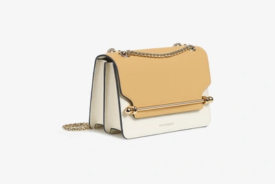 STRATHBERRY: East/west mini leather bag - Yellow Cream