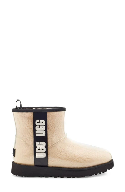 Shop Ugg Classic Mini Waterproof Clear Boot In Natural/ Black